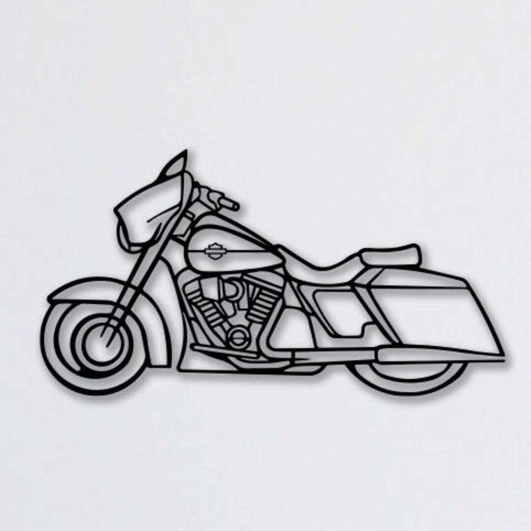 Harleydavidson Silhouette Motorcycle Silhouette Harley Etsy
