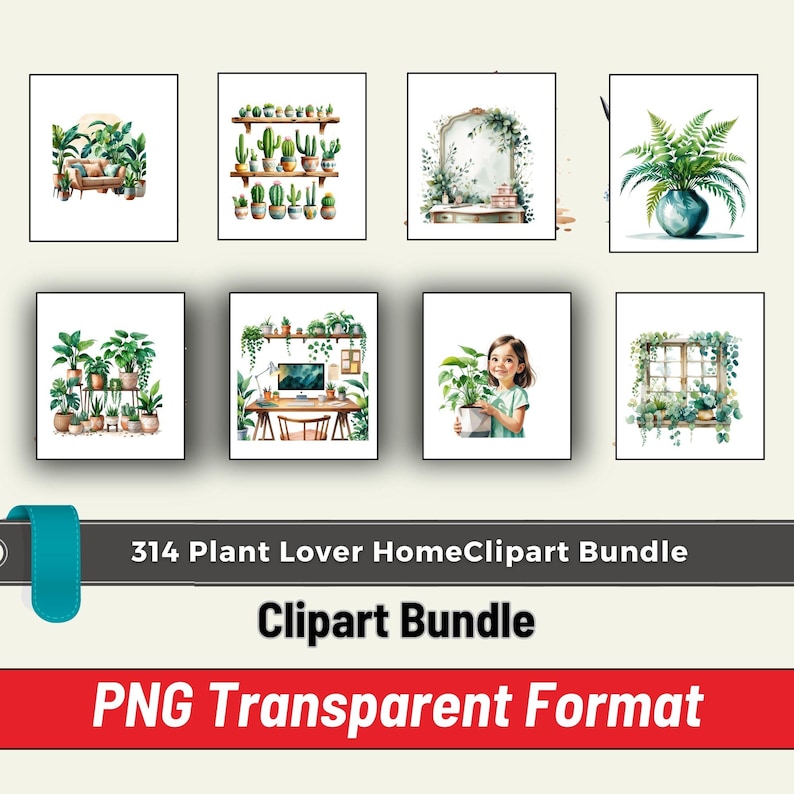 Plant lover clipart, houseplant clipart, indoor plant clipart, greenery clipart, cozy home clipart, plant aesthetic clipart, boho plant clipart, botanical clipart, potted plant clipart,