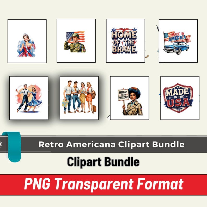 Vintage USA Clipart, Independence Day Art, Retro 4th of July, Vintage Flag Clipart, Americana Clipart, Fourth of July PNG, USA Independence Clipart, American Holiday Clipart, Red White Blue PNG, Vintage Fireworks,