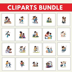 311 Black Mom & Son Clipart,mom and Son Clipart, Black Family Clipart