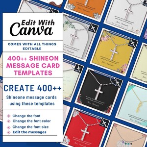 ShineOn Message Cards Template, canva shineon templates, canva message card,Jewelry Message Cards, ShineOn Necklace cards, Custom Necklace Message Cards,
