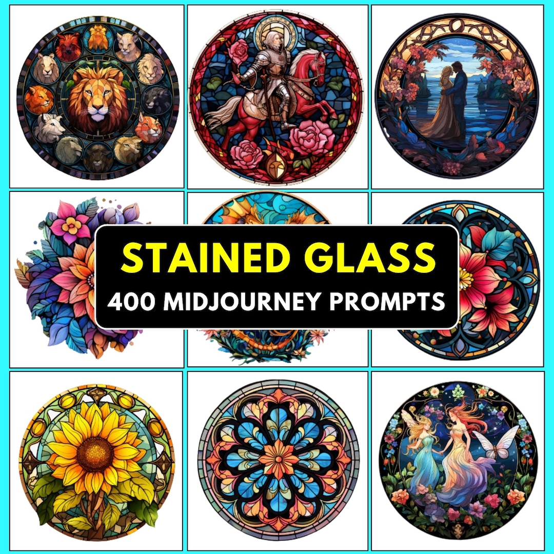 400 Midjourney Prompts Stained Glass Unlimited Prompts for Etsy