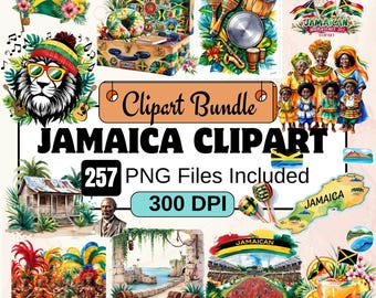 Clipart Giamaica, Pacchetto PNG Clipart Reggae Rasta Giamaica, Pacchetto PNG Acquerello Giamaica da 257 PNG, Download Digitale Istantaneo, Uso Commerciale