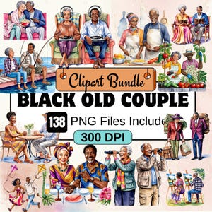 Zwart oud koppel clipart, oud koppel clipart png bundel, 138 PNG zwart oud koppel clipart bundel, instant digitale download, commercieel gebruik