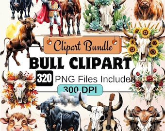 320 Bull Clipart Bundle,Animal Clipart PNG Bundle,PNG Rustic Bul Images,floral cow skull, Bull Head PNG Clipart Bundle,Digital Download