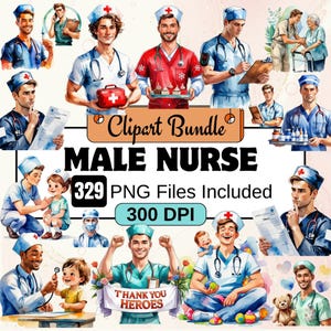 Krankenschwester Clipart, Krankenschwester PNG Bundle, männliche Krankenschwester Clipart Bundle, Krankenschwester Praktizierende Clipart SVG, Malenurse