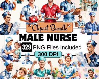Clipart de enfermero, paquete de PNG de personal de atención médica de enfermería masculino, paquete de imágenes prediseñadas de trabajador de atención médica masculino, clipart de enfermero practicante SVG, enfermero masculino