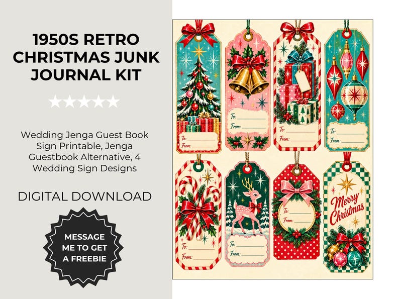 Vintage Christmas Junk Journal Kit, Printable Christmas Ephemera ...