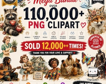 110,000+ PNG Clipart Bundle, Commercial Use, Instant Download (Digital File)
