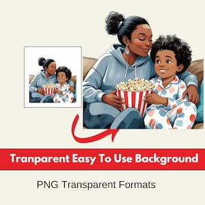 311 Black Mom & Son Clipart,mom and Son Clipart, Black Family Clipart