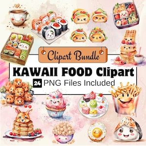 Kawaii food clipart clipart, Fast Food Clipart PNG Bundle, 24 PNG Kawaii food clipart clipart Bundle,Instant Digital Download,Commercial Use