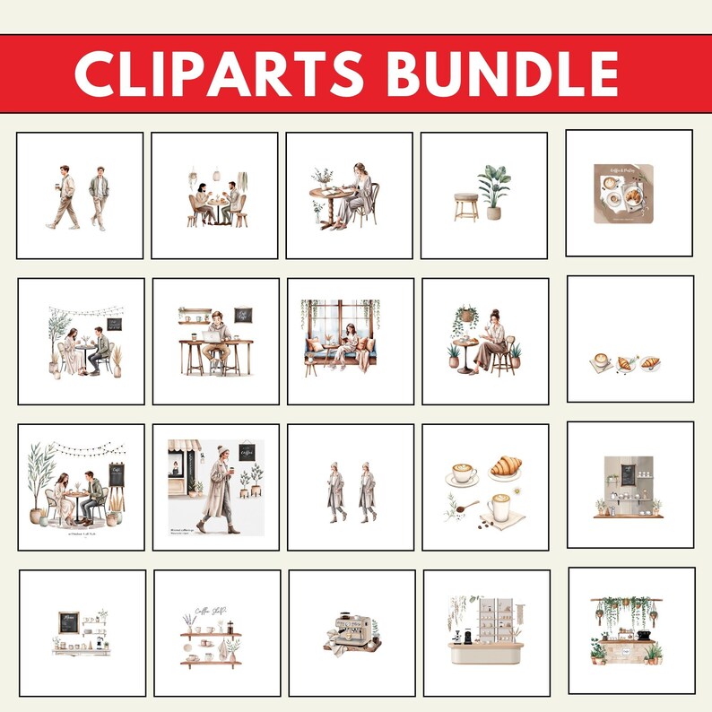 coffee clipart bundle, coffee shop png, cozy cafe clipart, vintage coffee clipart, hand drawn coffee clipart, watercolor coffee clipart  clipart bundle, illustration, clipart pack,