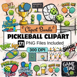 Pickleball Clipart, Sport Clipart PNG Bundle, Pickleball Png Bundle, lustiges Pickleball Bundle, Pickleball Liebhaber Geschenk png