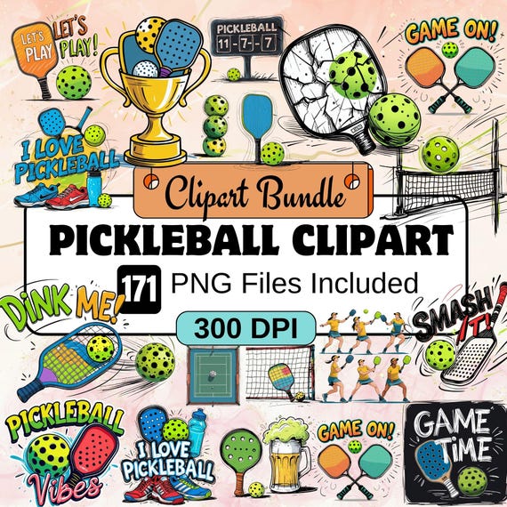 Pickleball Clipart,Sports Clipart PNG Bundle,Pickleball Png Bundle,Pickleball Shirt Png, Funny Pickleball Bundle, Pickleball Lover Gift png