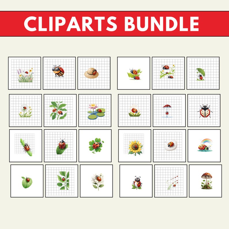 Cartoon Ladybugs, Ladybug Patterns, ladybug images, funny animal clipart, cute animal clipart, clipart animal,  illustration, clipart pack,  digital clipart, clipart clipart,
