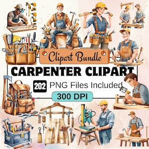 Clipart carpentiere, bundle PNG clipart attrezzi carpentiere, bundle PNG clipart carpentiere 110, download digitale istantaneo, uso commerciale