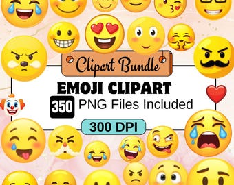 Clipart Emoji PNG, set di illustrazioni Emoji carine, grafica digitale di faccine sorridenti, adesivi e icone Emoji, clipart png, emoji carine emotionemoji