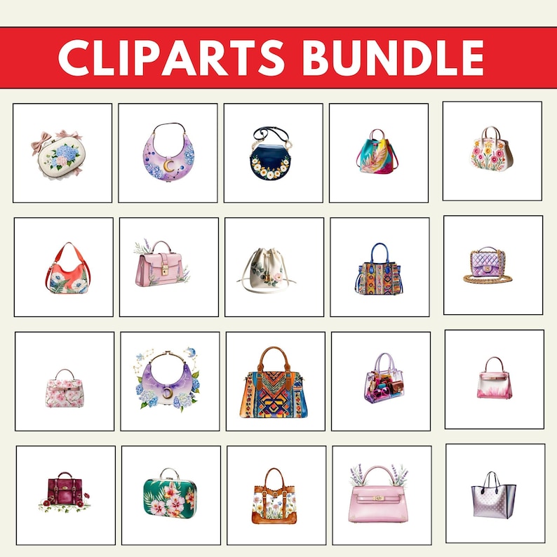 Designer Handbags, handbags png,,decoration clipart,digital clipart,flower handbag,junk journals,png clipart