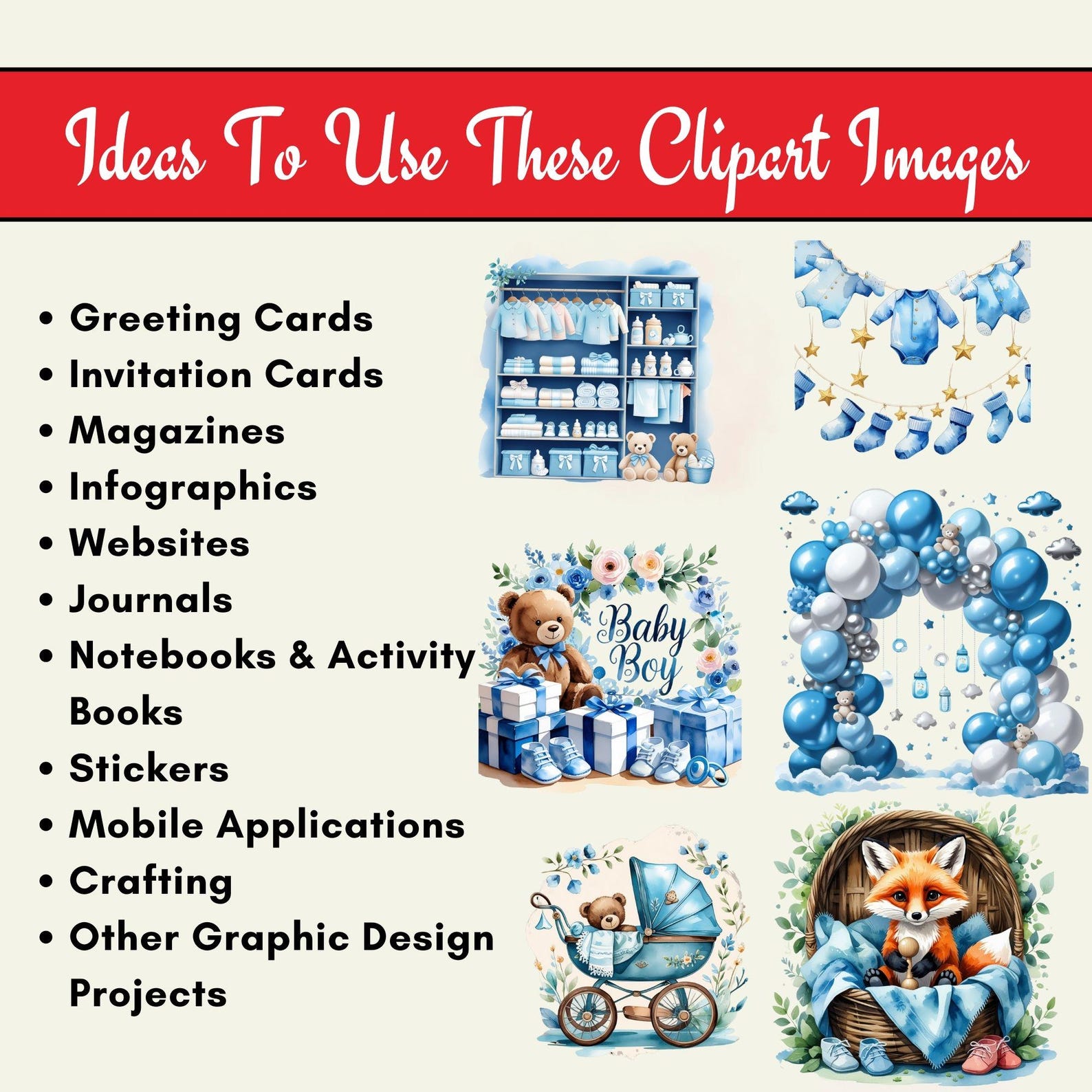 340 Blue Baby Shower Clipart, Boy Baby Shower Clipart PNG Bundle ...
