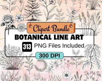 313Botanical Svg Clipart,Hand Drawn leaves twigs PNG Bundle,Floral,Flower leaf,Botanical doodle style,plants circut,green herbs,plants svg