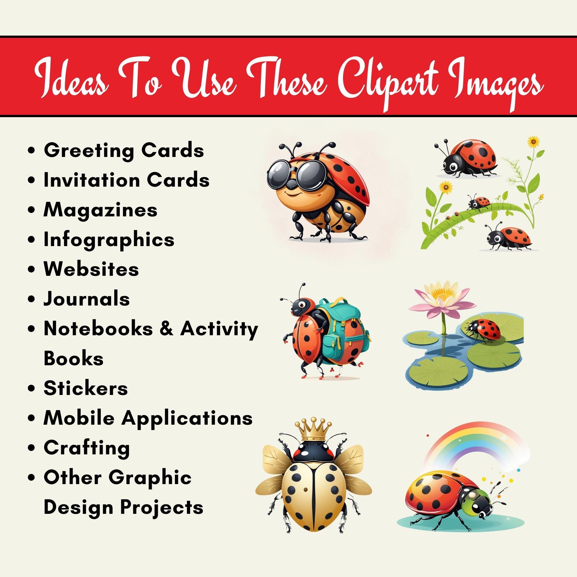 Ladybug Watercolor Clipart Bundle, Ladybug PNG Images Bundle, 340 PNG ...
