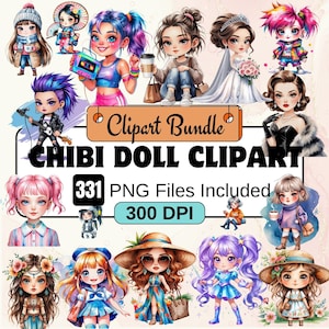331  Chibi Doll clipart, Cute Fashion Chibi Girls Clipart PNG Bundle,331 PNG  Fashion dolls clipart, Cute Chibi png bundle,Digital Download