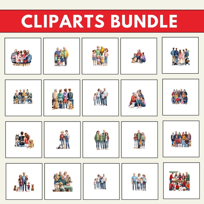 clipart, big family, clipart family, big family svg, big family png, sublimation design, Family  clipart,