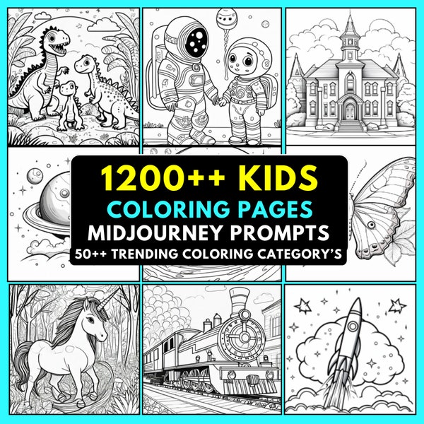 1200++ Midjourney Prompts Coloring Pages for Kids| 50 Coloring Categories | MidJourney Prompt, Coloring Pages MidJourney Prompt, Midjourney