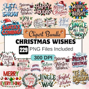 229 kerstwensen clipart, kerst clipart png-bundel, kerstgroeten, kerstetiketten, aquarel kerstmis, kerstcitaten png