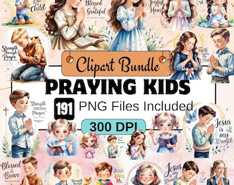 Praying kids clipart, Cute Children praying png bundle,praying girl clipart, Catholic Christian, faith clipart, Christian Clipart, Religious