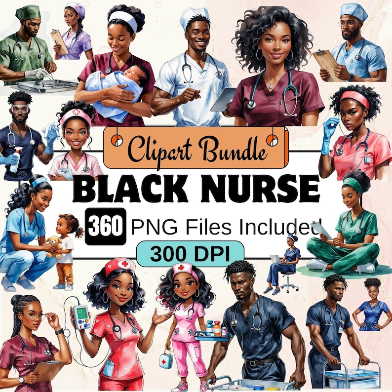Black nurse clipart, nurse black, black nurse,nurse digital download, nurse practitioner clipart,nurse life clipart, medical professional clipart,