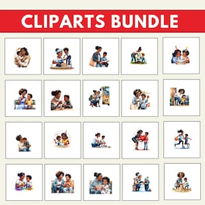 311 Black Mom & Son Clipart,mom and Son Clipart, Black Family Clipart