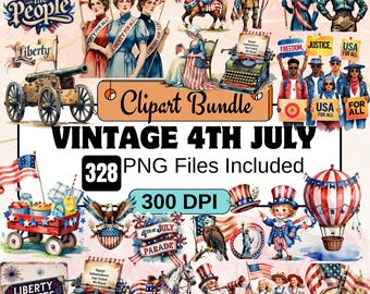 328Vintage 4th of July Clipart,4th July PNG Clipart bundle,Patriotic Independence Day USA Americana Graphics,Patriotic Americana Images,sam
