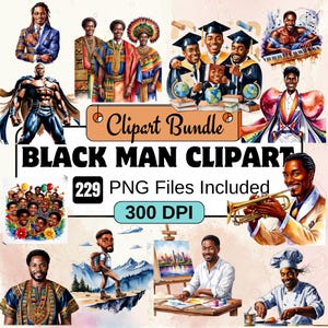 Zwarte mannen clipart, zwarte mensen clipart png-bundel, 249 png-zwarte man-bundel, instant digitale download, commercieel gebruik