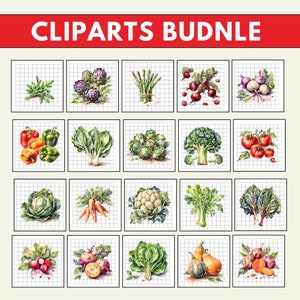 Vegetables clipart, watercolor vegetables, kitchen clipart, food clipart, vegetable,