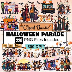 220Halloween Parade Clipart,Watercolor Halloween Clipart PNG Bundle,Halloween kid Png,Spooky halloween png,Cute Halloween,trick or treat png