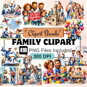 Clipart di famiglia clipart, 410 Family Time Clipart PNG Bundle, Pacchetto di famiglia carino, Download digitale istantaneo di grafica di famiglia, Uso commerciale