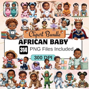 314 African American Baby Clipart Bundle,Black baby png,African American Clipart,African Baby PNG Bundle,Baby Afro,brown baby png,black baby