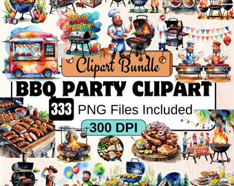 BBQ party Clipart,watercolor bbq grill clipart PNG Bundle,Barbecue PNG Barbecue,bbqlover clipart,bbqgrill clipart,partyclipart,grill clipart