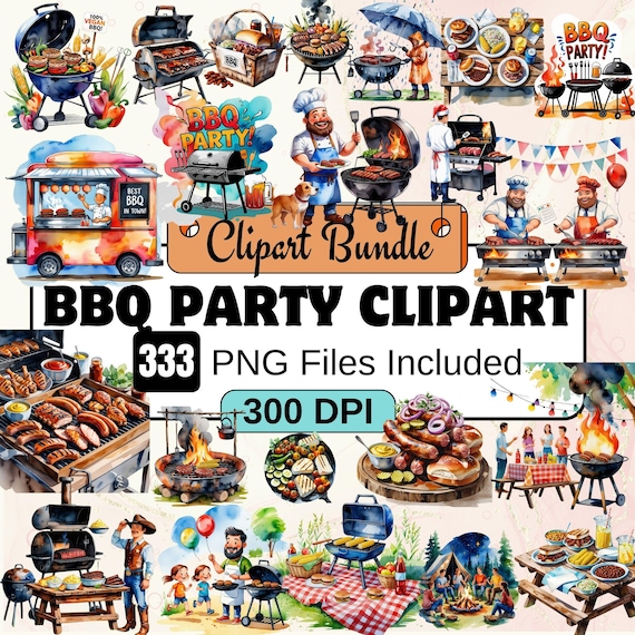 BBQ party Clipart,watercolor bbq grill clipart PNG Bundle,Barbecue PNG Barbecue,bbqlover clipart,bbqgrill clipart,partyclipart,grill clipart