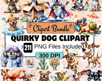 Eigenzinnige hond clipart, aquarel grappige hond PNG-bundel, schattige domme aquarel honden puppy eigenzinnigheid graphics, eigenzinnige dieren, eigenzinnige uitgeputte honden