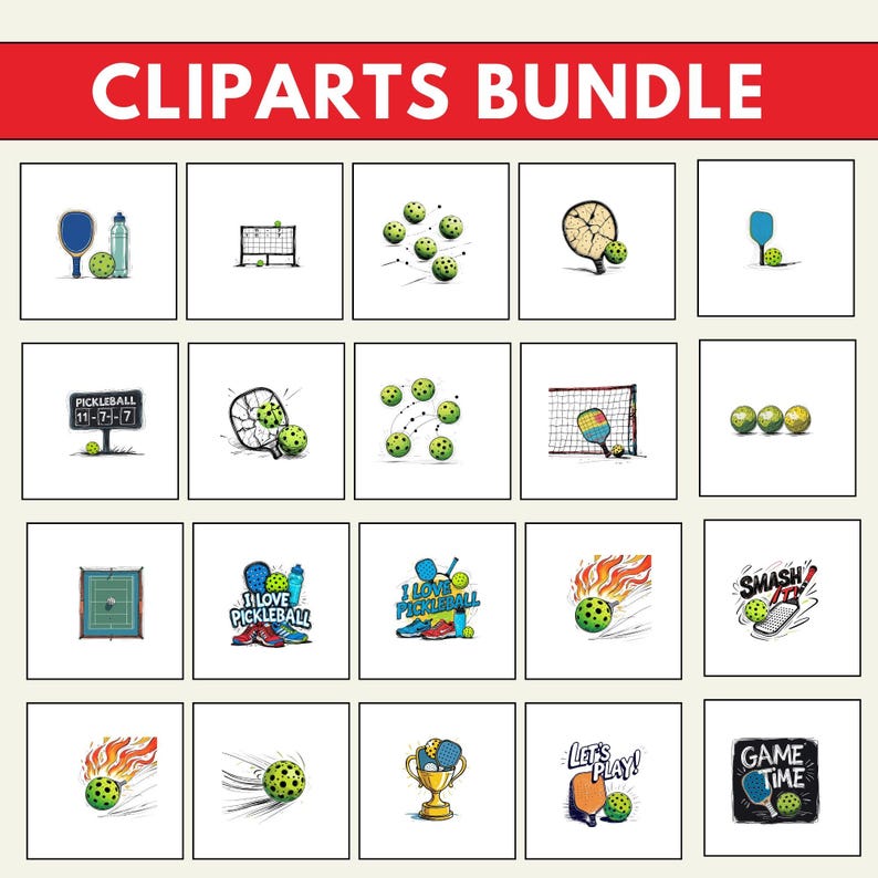 Paddle Clipart, Pickleball Court, Game Clipart, Pickleball Designs.Pickleball Clipart, PPickleball Planner Graphics, Pickleball Stickers, Sports Clipart, Digital Stickers Pickleball, Pickleball Planner, Paddle Clipart,