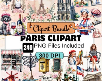240 Watercolor Paris clipart,Paris Street Clipart PNG Bundle,Romantic Paris,Pink and Blush Clipart,Wall Art,Paris Collection,Cute Paris Cafe