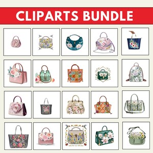 Designer Handbags, handbags png,,decoration clipart,digital clipart,flower handbag,junk journals,png clipart,png files,