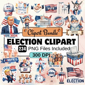 Wahl Clipart, Abstimmung Clipart PNG Bundle, 234 PNG Wahl Clipart Bundle, sofortiger digitaler Download, kommerzielle Nutzung