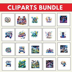 Game Day Watercolor Clipart Bundle Set, Video Game Clipart PNG, Gamer ...