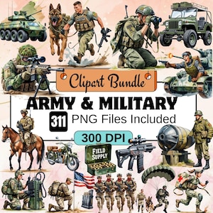Clipart Militar, pacote de clipart militar do exército em aquarela PNG, clipart de soldado do exército, ilustrações militares, clipart de soldado, tanque, exércitos, marinha