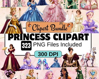 323 imágenes prediseñadas de princesas adorables, princesas de cuentos de hadas en PNG, paquete de imágenes prediseñadas de princesas, personajes reales adorables en PNG, princesas de dibujos animados adorables, imágenes de cuentos de hadas