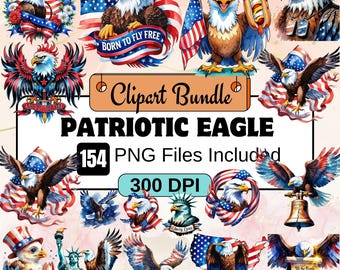 Patriotic eagle Clipart,American Eagle Clipart PNG Bundle,4th July Patriotic Day Images,Festive American Graphics,USA Flag,Patriotic Eagle