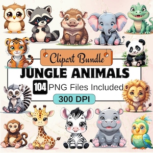 Clipart animaux de la jungle, SVG animaux de la jungle, animaux de safari PNG, animal svg animaux de safari SVG, animaux de zoo Clip art, animaux de la chambre de bébé, animal mignon